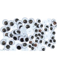 Paquete 150 ojos negros móviles con ojal para coser