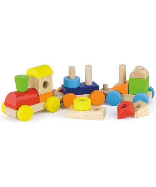 Tren de madera clásico 2 vagones 2