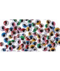 Paquete 230 ojos móviles con pestañas colores surtidos