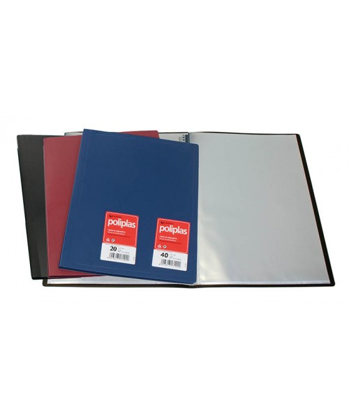 Carpetas 40 fundas azul plástico A4