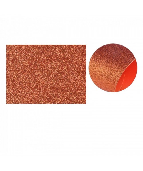 3 Láminas goma eva purpurina 40x60 cm. Naranja