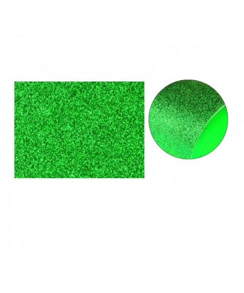 3 Láminas goma eva purpurina 40x60 cm. Verde