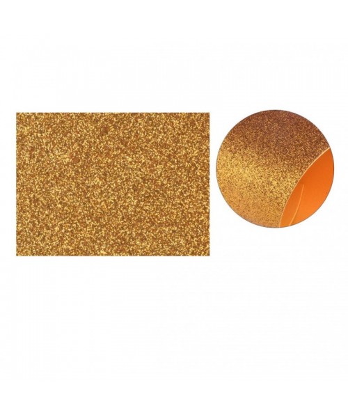 3 Láminas goma eva purpurina 40x60 cm. Oro