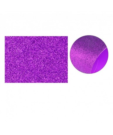 3 Láminas goma eva purpurina 40x60 cm. Violeta