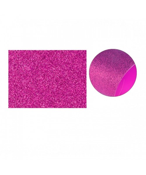 3 Láminas goma eva purpurina 40x60 cm. Fucsia
