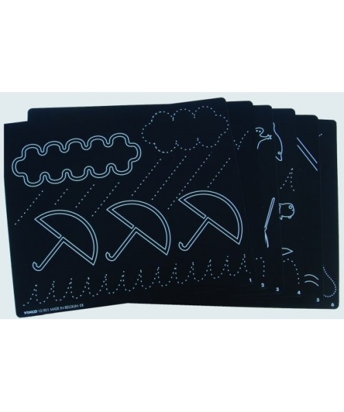 Pack 12 Lápices blancos pizarras negras 2