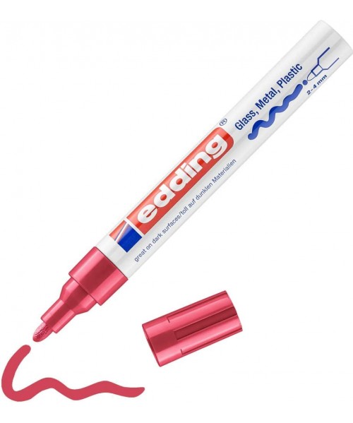 Rotulador de tinta opaca brillante 750 Edding rojo 2