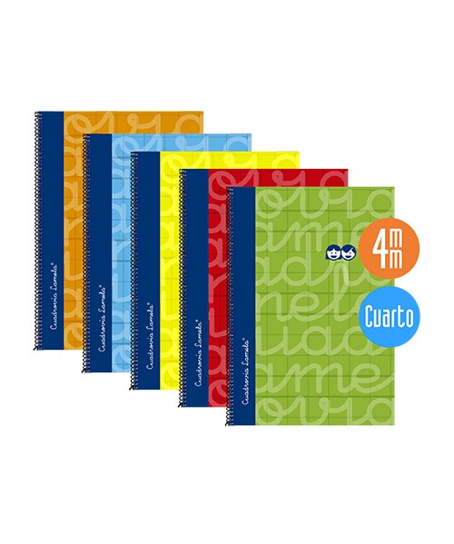 Cuaderno Lamela 4º cubierta extradura cuadro 4mm.