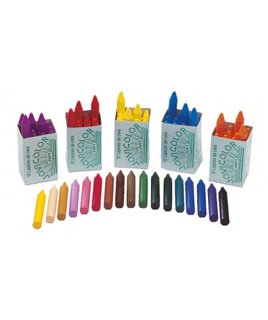 Caja 12 ceras Jovicolor azul claro