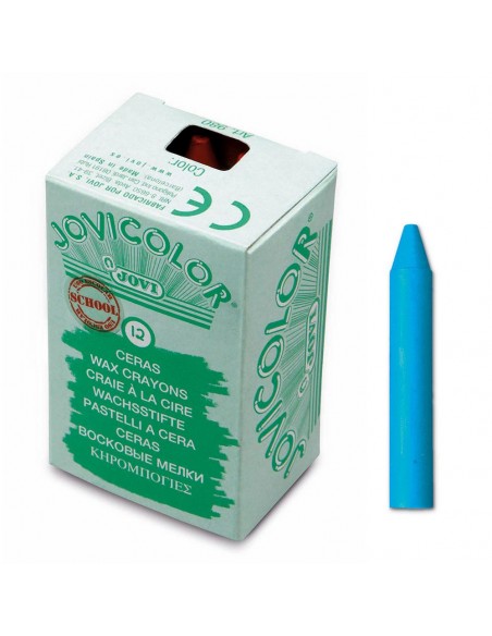 Caja 12 ceras Jovicolor azul claro