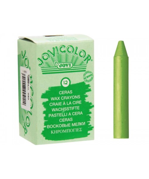 Caja 12 ceras Jovicolor verde claro