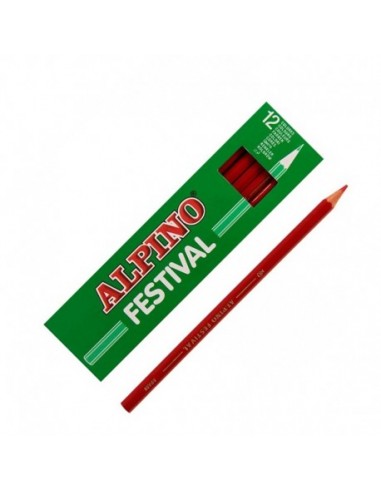 Caja 12 lápices de colores Alpino rojo