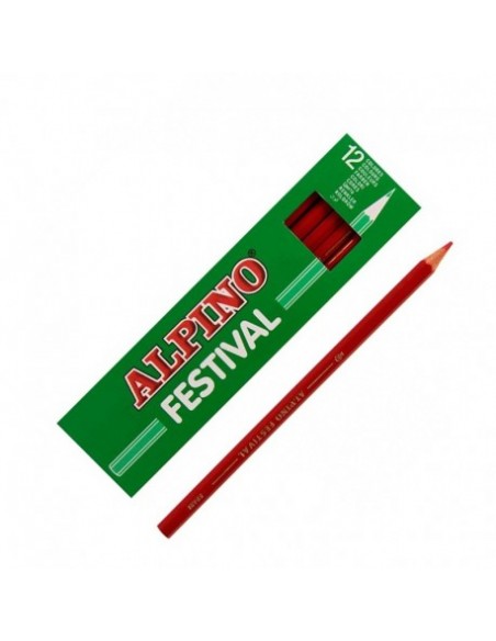 Caja 12 lápices de colores Alpino rojo