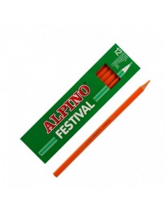 Caja 12 lápices de colores Alpino naranja