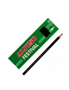 Caja 12 lápices de colores Alpino negro