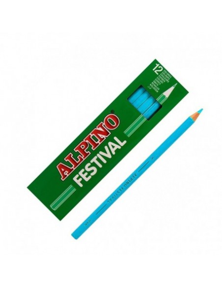 Caja 12 lápices de colores Alpino azul claro