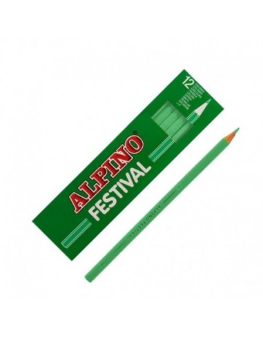 Caja 12 lápices de colores Alpino verde claro