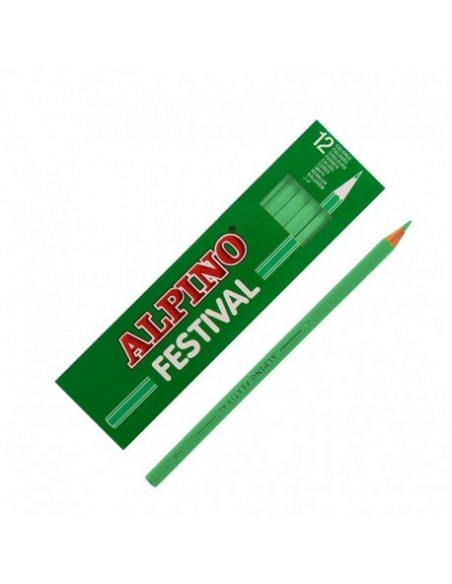 Caja 12 lápices de colores Alpino verde claro