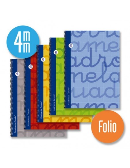 Cuaderno folio cubierta extradura 4 mm.