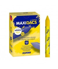 Caja 12 ceras Maxi dacs amarillo