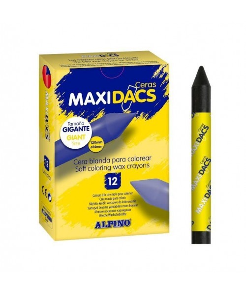 Caja 12 ceras Maxi dacs negro