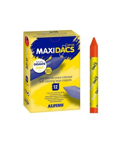 Caja 12 ceras Maxi dacs naranja