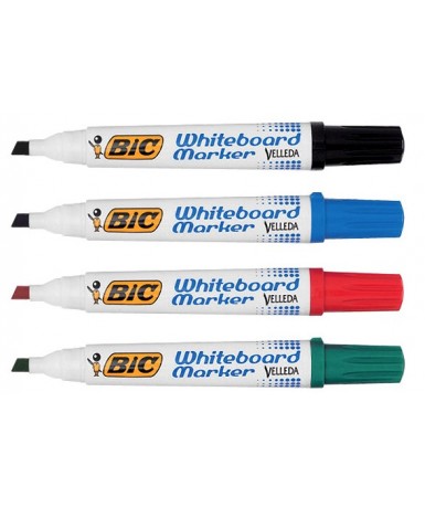 Rotulador velleda punta biselada negro - 12...