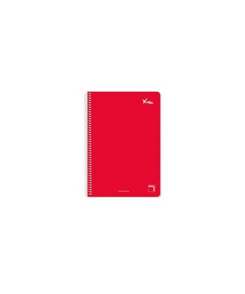 Bloc folio tapa extra dura cuadro 4x4 mm. rojo
