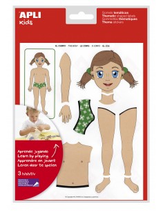 Gomets temáticos el cuerpo - niño y niña