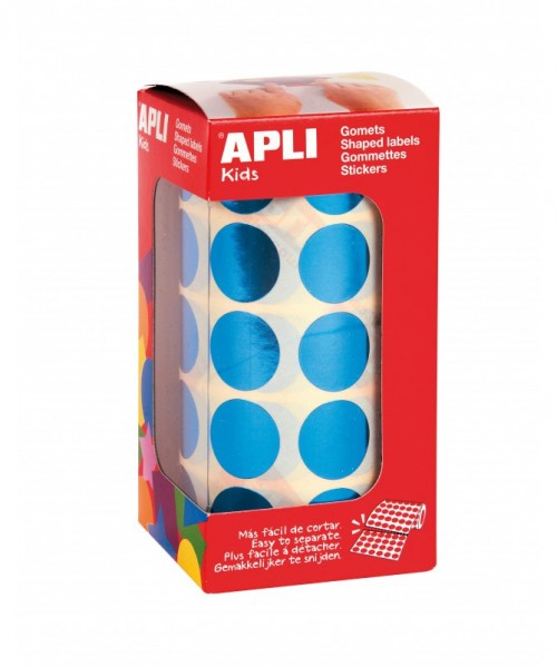 Gomets rollo círculo Metalidado Azul