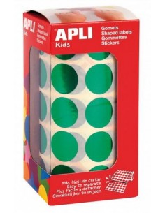 Gomets rollo círculo Metalidado Verde