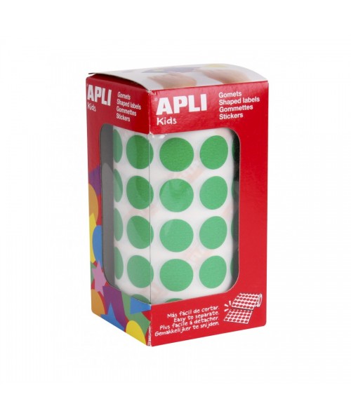 Gomets rollo círculo mediano Verde