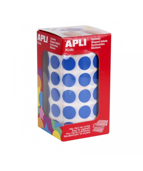 Gomets rollo círculo mediano Azul