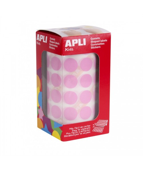 Gomets rollo círculo mediano Rosa