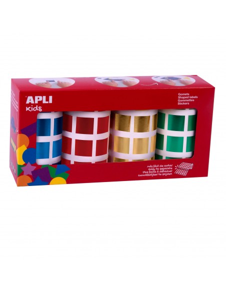 Gomets cuadrados metalizados