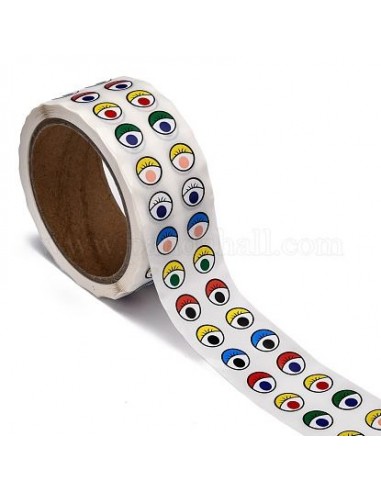 Rollo de 2000 ojos colores adhesivos