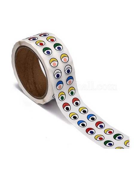 Rollo de 2000 ojos colores adhesivos