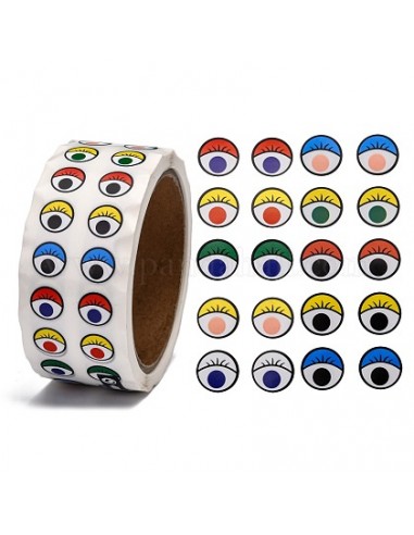 Rollo de 2000 ojos colores adhesivos