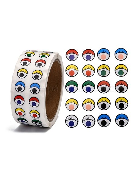 Rollo de 2000 ojos colores adhesivos