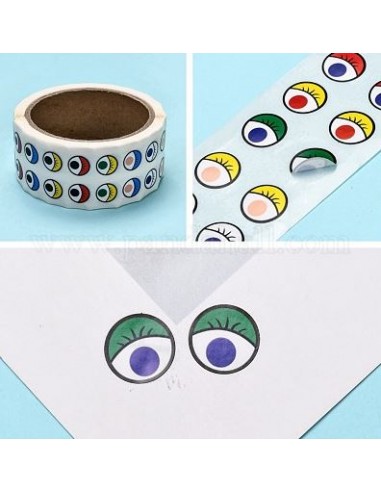 Rollo de 2000 ojos colores adhesivos