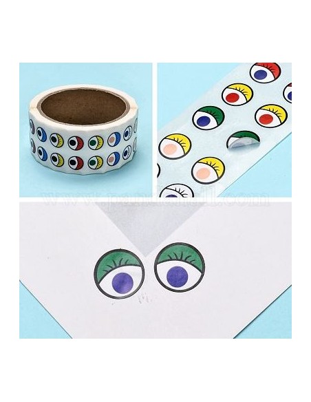Rollo de 2000 ojos colores adhesivos