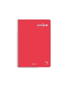 Cuaderno folio Plastipac rojo 80h 90 gramos