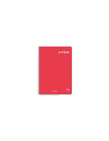 Cuaderno folio Plastipac rojo 80h 90 gramos