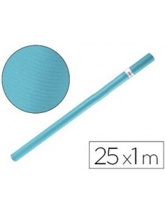 Bobina de Papel Kraft continuo 25 m. azul turquesa