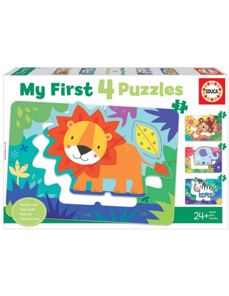 Mi primer puzle animales selva - 4 puzles