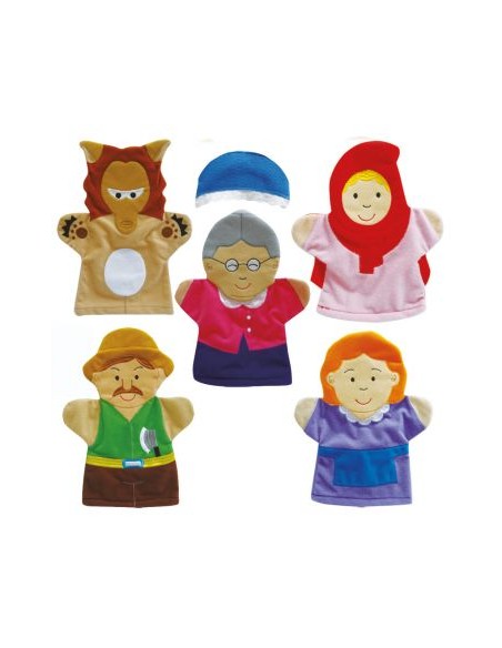 Marionetas caperucita roja 5 piezas