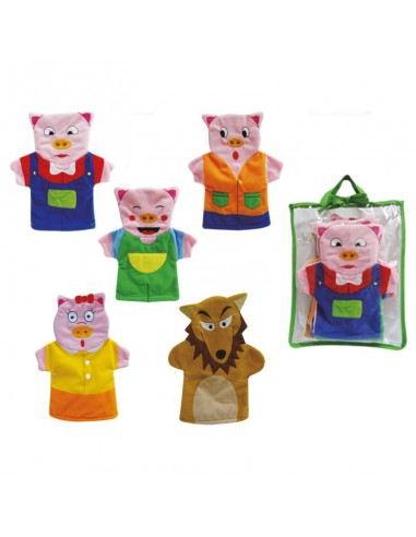 Marionetas los tres cerditos 5 piezas