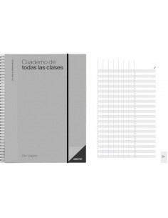 Cuaderno de todas las clases día, página