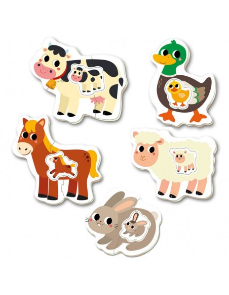 5 Puzles progresivos baby la granja - 2, 3 y 4 piezas