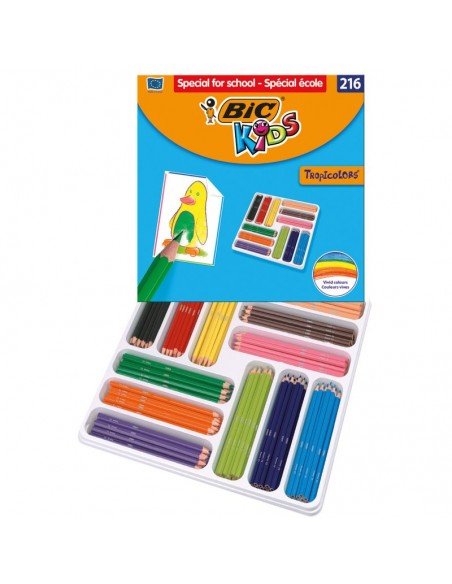 Caja de lapices tropicolor 216 unidades